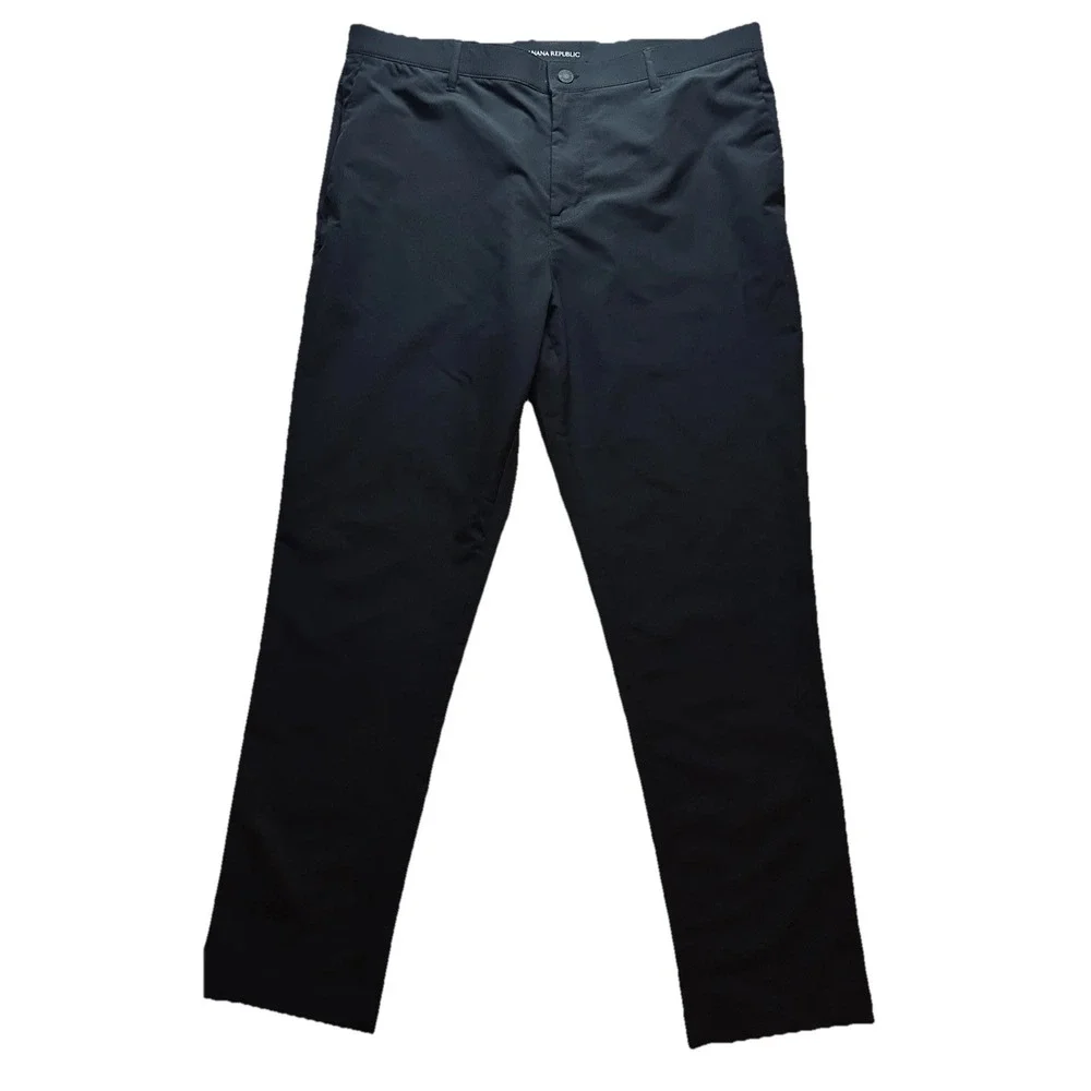 Banana Republic Chino Black Pants Mens (38X31) Khaki Performance Tech 1557516
